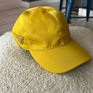 Yellow Prada Adjustable nylon baseball cap
